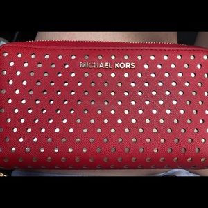 Michael Kors Red Wristlet Wallet
